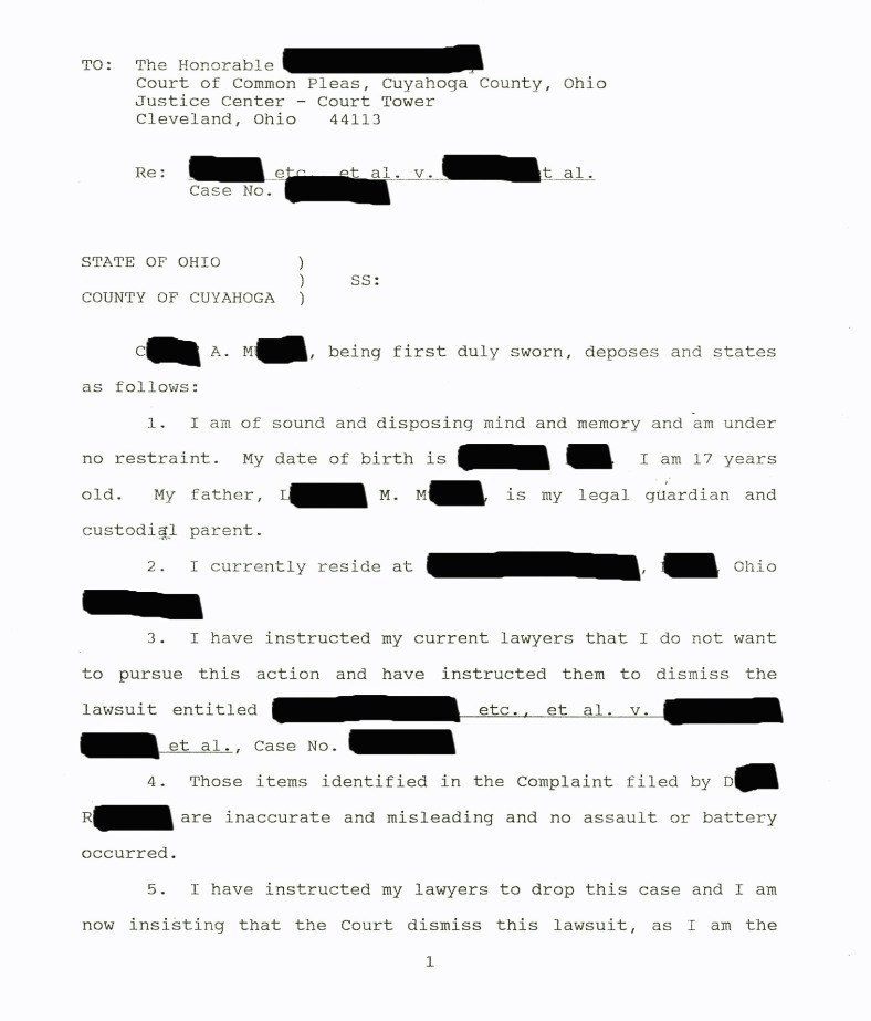 Carrie Affidavit page 1